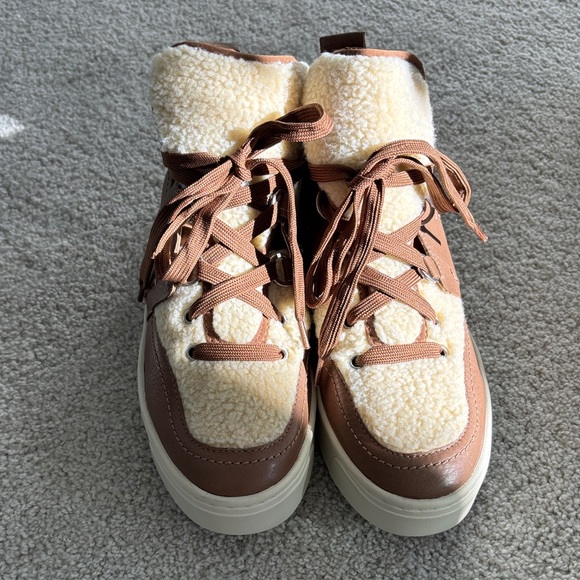 New Warm Brown and Cream Women's Sneaker - Picture 1 of 6